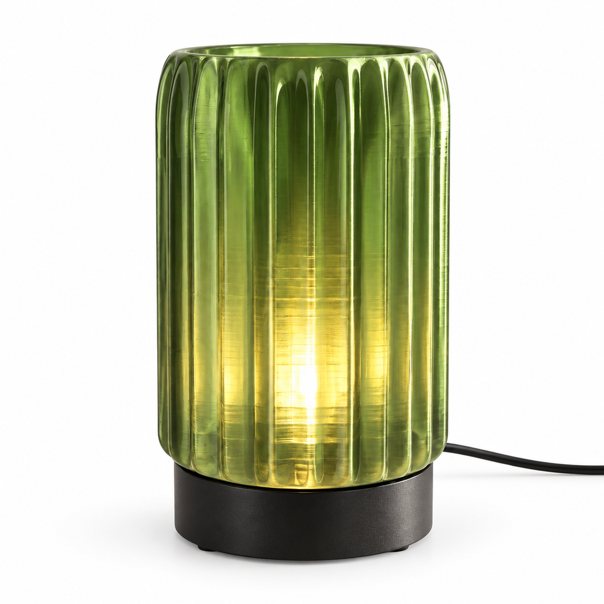 Lámpara Candela en color verde encendida