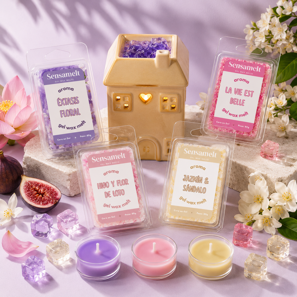 Pack Atelier (4 wax melts + brûleur + bougies chauffe-plat)